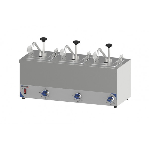 Dosatore per salse riscaldato triplo CLN Modello CPSC3