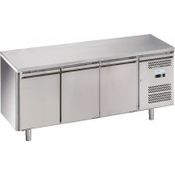 Tavolo Refrigerato Pasticceria tre porte in acciaio INOX AISI 201 ForCold Modello G-PA3100TN-FC ventilato 60/40