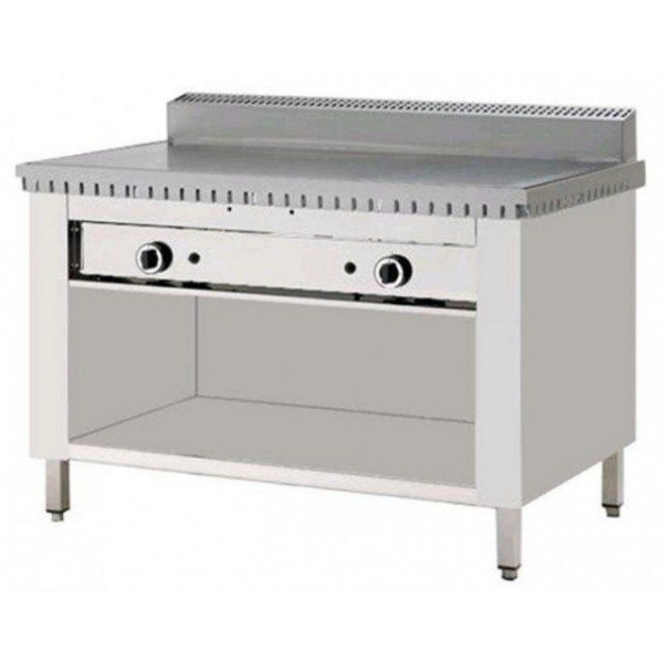 Cuocipiada a gas PL Modello CP8 su vano a giorno Piana in acciaio inox Su vano inox a giorno Capacità 8 piadine