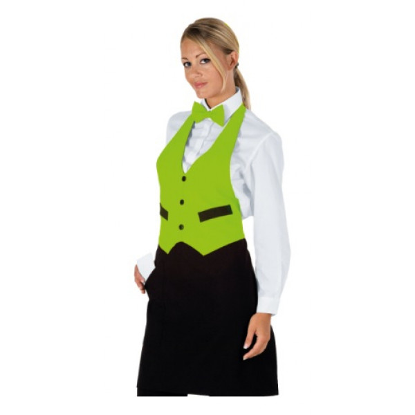 Grembiule Garcon unisex 100% Poliestere Nero + verde mela Modello 037026