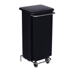 Contenitore mobile a pedale in metallo nero con tubolari inox 110 L - Pattumiera MDL vernice epossidica nero CONTICOLOR Modello 791221
