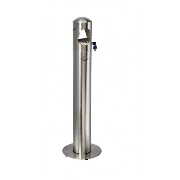 Posacenere a colonna MDL in acciaio inox satinato con maniglia Da esterno Modello 108009