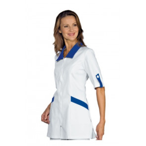 Casacca Tortola da donna MEZZA MANICA 65% Poliestere 35% Cotone BIANCO E BLU Disponibile in diverse taglie Modello 002106M