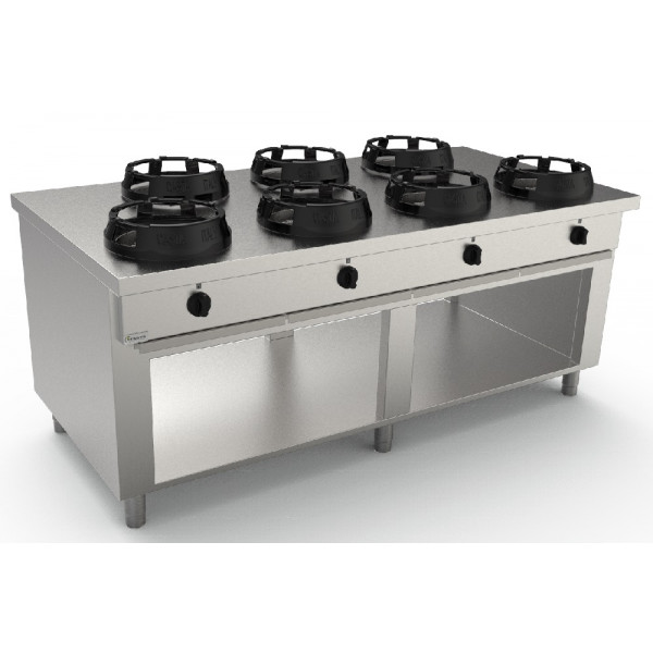 Cucina wok CI N.7 fuochi Potenza bruciatori a scelta Modello RisCu077