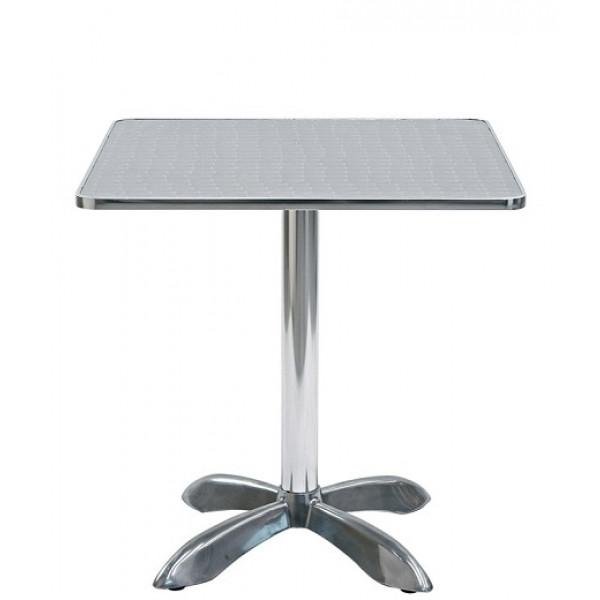 Tavolo da esterno TESR con base in alluminio, piano in acciaio inox Modello 093-MTA007A