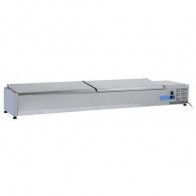 Vetrina refrigerata porta bacinelle Modello VRX20/38SS in acciaio INOX Compatibile con vaschette 9 x GN 1/3 (non incluse)