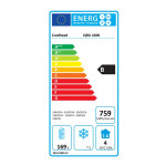 Tavolo Refrigerato GN1/1 in acciaio inox con porta a vetro Modello QRG2200 Refrigerazione ventilata 2 Porte autochiudenti a vetro con alzatina