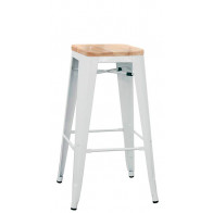 Sgabello impilabile da interno TESR Struttura in metallo verniciato Seduta in legno Modello 1082-BT503W