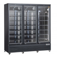 Armadio frigo refrigerato Modello RFG1900B con 3 porte a vetro NERO