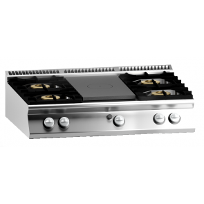 Cucina tuttapiastra + 4 fuochi gas MDLR Modello CL90120TPPCG2BT