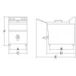 Friggitrice a induzione con rubinetto Modello KLONDIKE 8R Potenza 3500 Watt