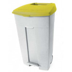 Contenitore mobile a pedale in plastica CONTIPLAST 120L MDL Colore GIALLO Modello 102536