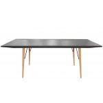 Tavolo da interno TESR ​Struttura in metallo verniciato e legno, piano allungabile in MDF plastificato effetto pietra Modello 1324-A75