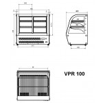 Vetrina refrigerata Modello G-VPR100 da banco con vetro curvo