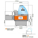 Banco alimentare refrigerato Modello KIBUK250VC Semi ventilato Vetro curvo