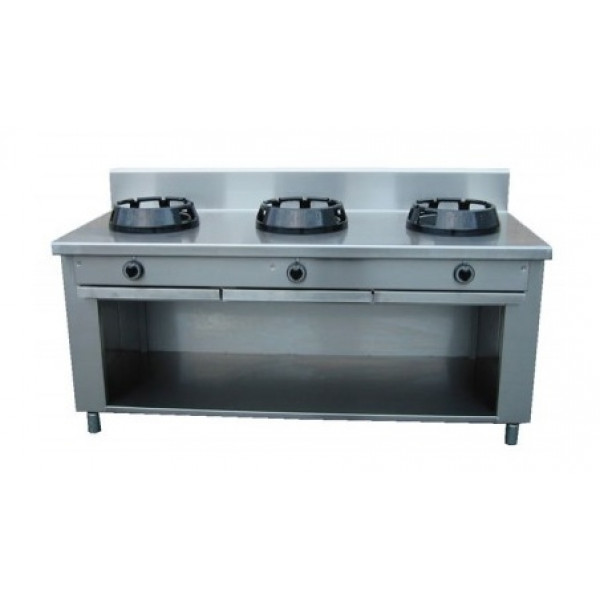 Cucina wok CI N.3 fuochi Potenza bruciatori a scelta Modello RisCu050
