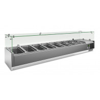 Vetrina refrigerata per pizza EKF in acciaio INOX AISI 201 Modello VRX1800380FG