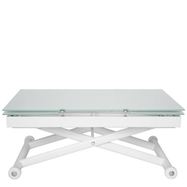 Tavolo da interno TESR ​Struttura in acciaio verniciato, piano allungabile in cristallo spessore 8 mm Modello 841-RF22  Allungabile