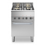 Cucina a gas 4 fuochi MDLR Modello F6060CFGE Con forno elettrico GN 2/3