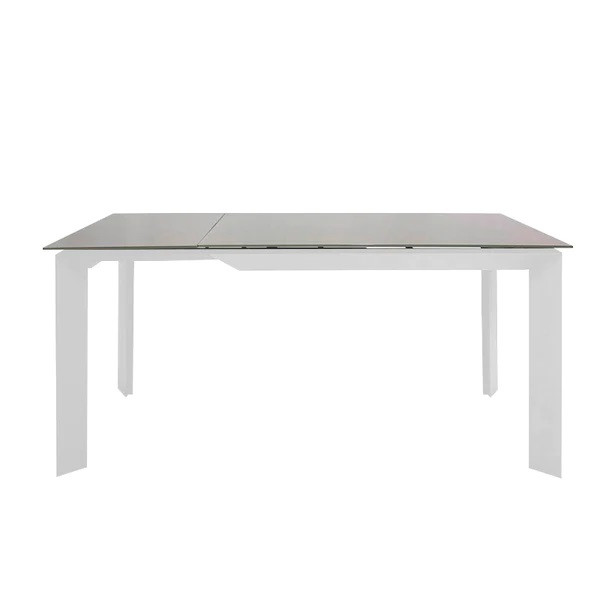 Tavolo da interno TESR Struttura in metallo verniciato, piano allungabile in vetro-melammina temperato, resistente al fuoco, spessore 8,5 mm Modello 1467-73DTN