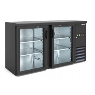 Tavolo retro banco refrigerato ventilato Modello BB200GD con porte a vetro