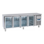 Tavolo Refrigerato Modello SRG4100 Refrigerazione ventilata 4 Porte autochiudenti in vetro