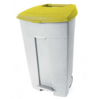 Contenitore mobile a pedale in plastica CONTIPLAST 120L MDL Colore GIALLO Modello 102536