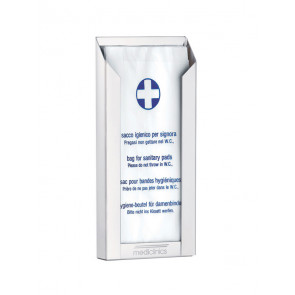 Dispenser di sacchetti igienici femminili MDC Acciaio Bianco antivandalico adatto a bagni comuni Capacità: 50 sacchetti Modello DBH100