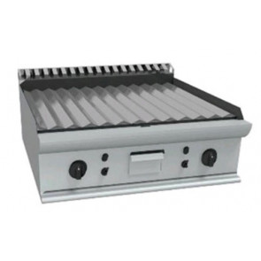 Fry Top Elettrico da banco CI Modello RisFry023 2 zone di cottura PIASTRA RIGATA Potenza kW 10,8