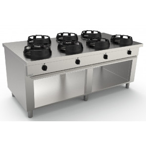 Cucina wok CI N.7 fuochi Potenza bruciatori a scelta Modello RisCu077