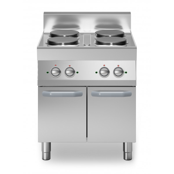 Cucina elettrica 4 piastre tonde MDLR Armadio con porte Modello F7070PCEP