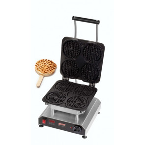 Piastra per Waffel con piastra per 4 waffel da Ø 120x20 mm a forma di orsetto, su stecco Modello THERMOCOOK 1 + W-TC-WINNY