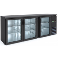 Tavolo retro banco refrigerato ventilato Modello BB300GD con porte a vetro