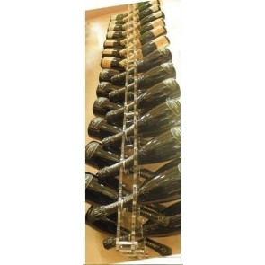 Espositore per bottiglie di vino champagnotte design Verticale a parete Capacità bottiglie 54 colore trasparente Modello BOLLICINE 200 DOUBLE