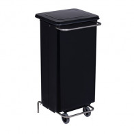 Contenitore mobile a pedale in metallo nero con tubolari inox 110 L - Pattumiera MDL vernice epossidica nero CONTICOLOR Modello 791221