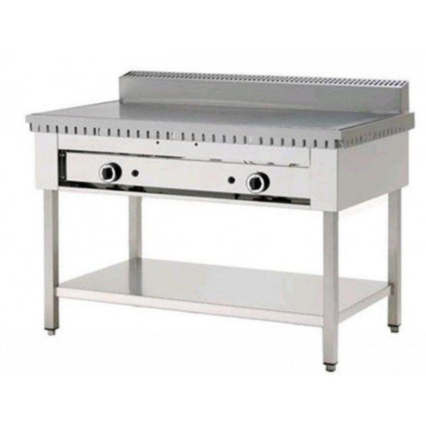 Cuocipiada a gas PL Modello CP8 su trespolo Piana in Ferro Su gambe in acciaio inox Capacità 8 piadine
