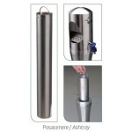Posacenere a colonna MDL in acciaio inox satinato con maniglia Da esterno Modello 108009