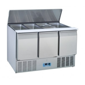 Saladette Refrigerata GN1/1 con top inox apribile Modello CR93A 3 porte autochiudenti Refrigerazione statica