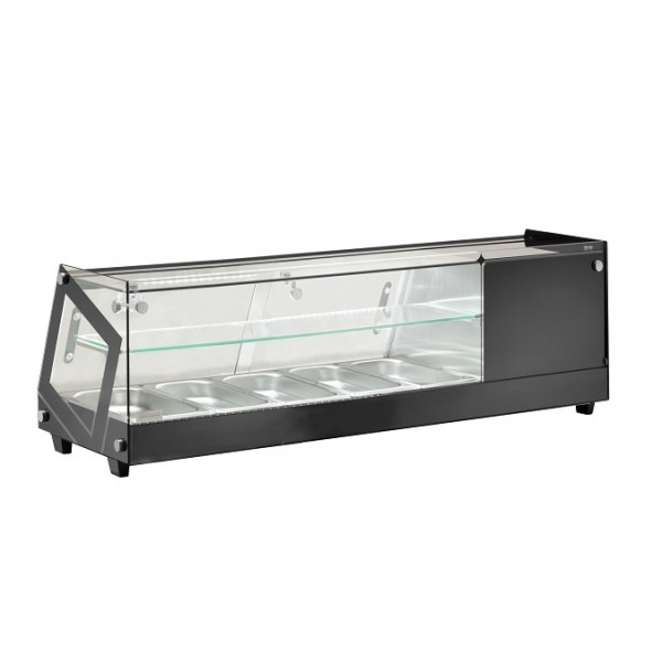 Vetrina refrigerata per esposizione di tapas Modello AK513VTB Capacità 5xGN1/3 h 4,0 cm