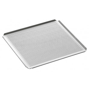 TEGLIA GASTRONORM 2/3 FORATA IN ALLUMINIO Fori da 3mm, bordi inclianti, spessore 1,5mm Modello 100414