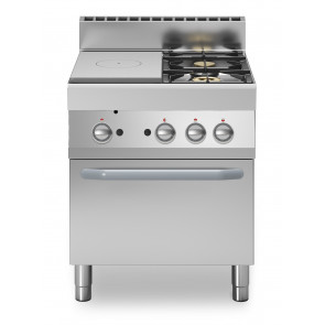 Cucina tuttapiastra a gas+2 fuochi MDLR Modello F7070TPPFGFB Forno a gas