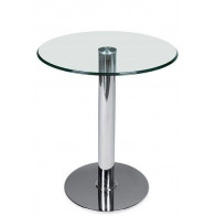 Tavolo da interno TESR Base in acciaio cromato Piano in vetro temperato Modello 537-CS205