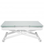 Tavolo da interno TESR ​Struttura in acciaio verniciato, piano allungabile in cristallo spessore 8 mm Modello 841-RF22  Allungabile