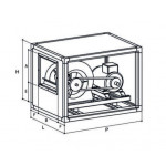 Ventilatore centrifugo cassonato in acciaio inox Modello ECT 10/8 B2 Portata 4000 m³/h RPM 1600