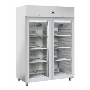 Armadio Frigo Refrigerato con porta a vetro e corpo acciaio inox Modello QRG12