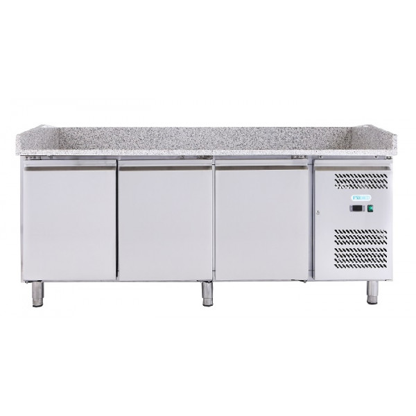 Banco Pizza refrigerato ForCold Modello G-PZ3600TN-FC in acciaio inox AISI 201 Ventilato 3 porte refrigerate