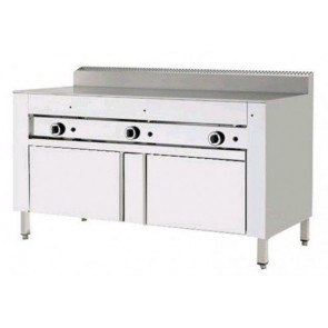 Cuocipiada a gas PL Modello CP10 Piana in ferro su vano inox con ante Capacità 10 piadine