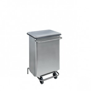 Contenitore mobile a pedale con tubolari in inox - Pattumiera MDL acciaio brillante CONTINOXBT 790670
